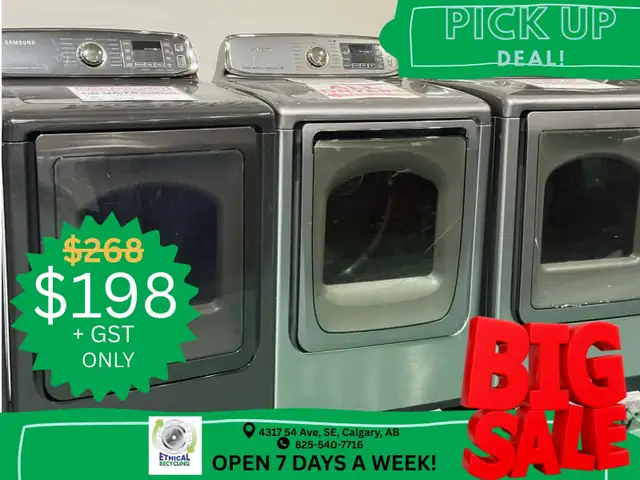 BLOWOUT SALE PICK UP DEAL ON RECONDITIONED DRYER $198 ONLY