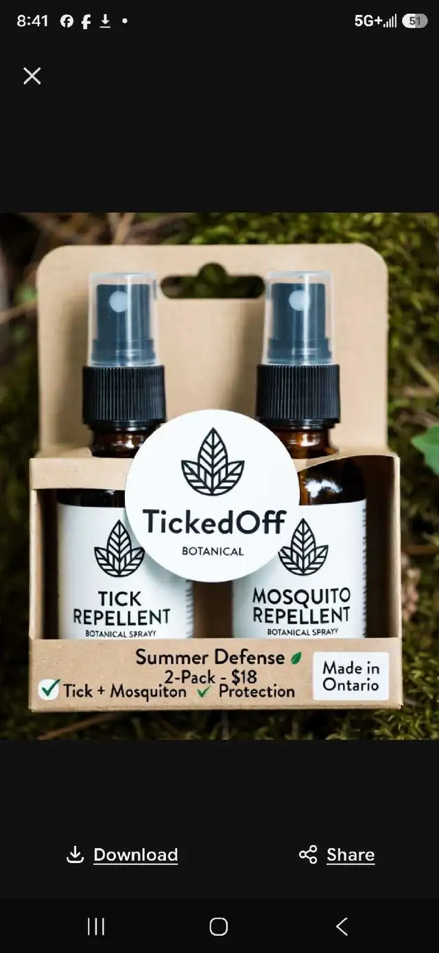 Tick and mosquito Repellent  all Natural