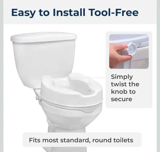 Raised Toilet Seat - Easy Install!