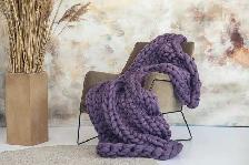 Queen size chunky knit blanket hand knitted wool