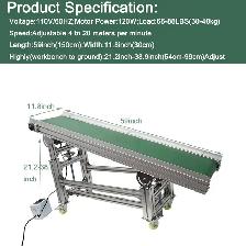 59x11.8" Green PVC Belt Inclined Wall Conveyor 230562 - Photo 2
