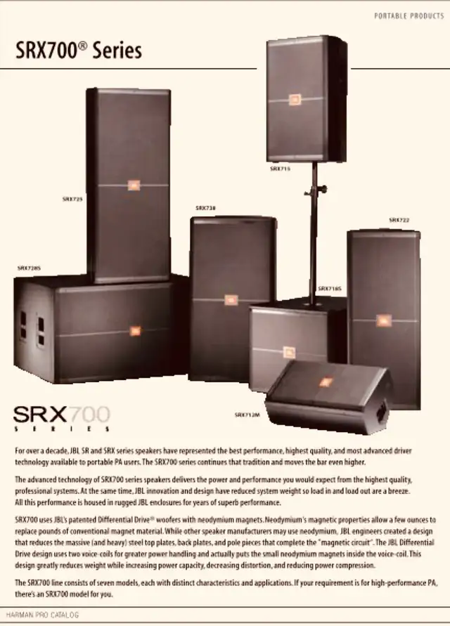 Audio Production- JBL Srx 700 series
