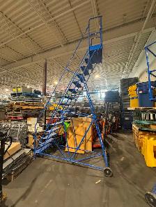 Used 15 step rolling ladder for warehouse