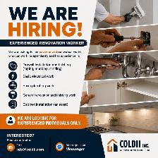 WE'RE HIRING – RENOVATION WORKER
