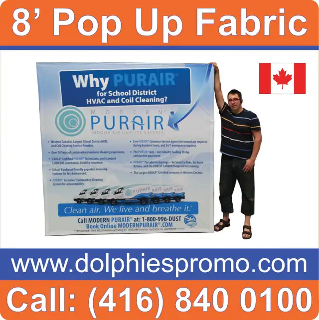 2 DAYS Production Tradeshow 8ft Pop Up Fabric Display   Graphics