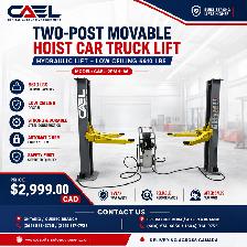 New CAEL Two-Post Movable Hoist – Certified &Warranty &Finance