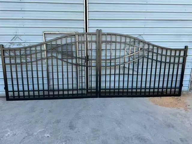 Driveway Dual Swing Gates Wrought Iron Metal Gates 10FT to 20FT
