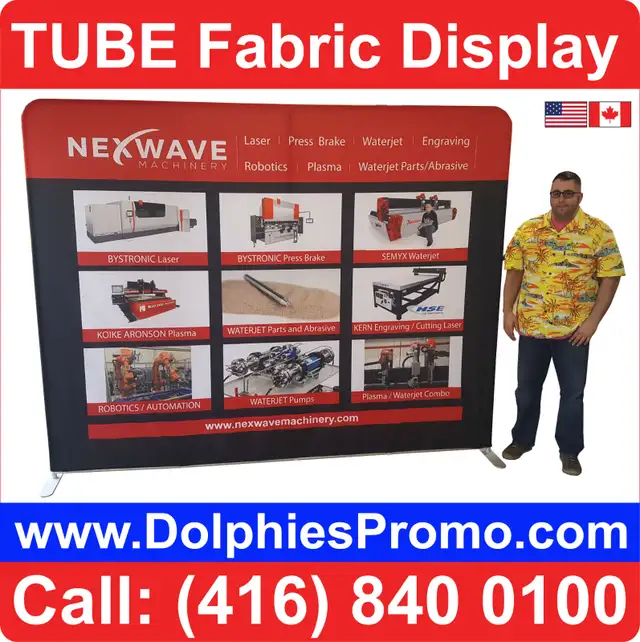 2 DAYS Production: Trade Show Event 10ft Tube Fabric Displays