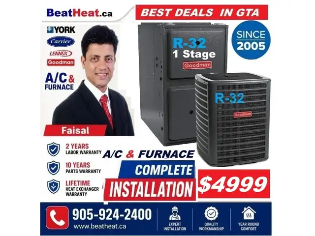 High Efficiency Furnace & air conditioner Installed from $4999!