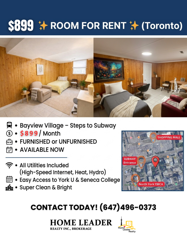 Unbeatable Subway Acc! $899 All-Inclusive Room @ Bayview Village