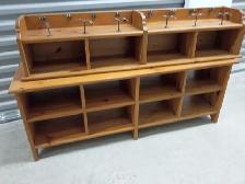 Large Solid Wood Entryway Organizer with Cubbies and Coat Hooks