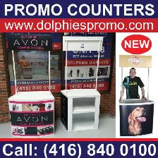 Portable Promo Booth Counter Sampling Table   Custom Graphics