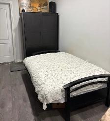 A shared, furnished room for rent in Mississauga