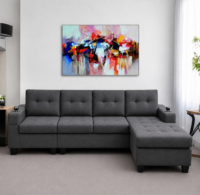 Brand New Sectional Sofa with Cup Holder Amazing Sale