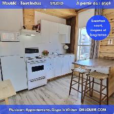 Studio tout inclus – Meublé – Disponible à Limoilou