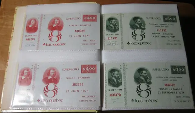 Belle collection de billets de loto-québec (Super,inter et mini)
