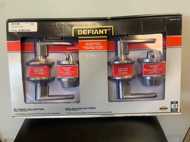 Defiant Keyed Entry Project Pack (W/deadbolts) New