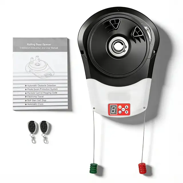 Garage Door Roll Up Garage Door Opener with 2 Remotes, 110V 800N