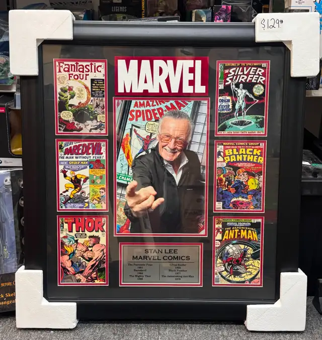 Stan Lee Marvel Comic Books Framed Memorabilia
