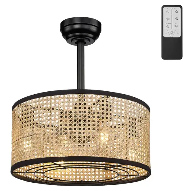 Ove Decors Prima 4-light Ceiling Fan With Rattan Shade & Remote