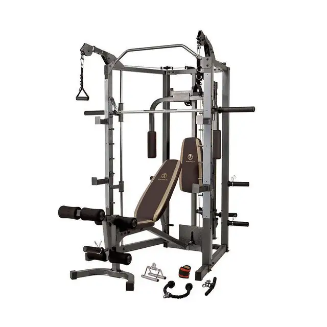 Marcy Combo Smith Cage Machine With Workout Bench And Weight Bar