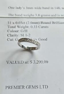 Lady's 14K White Gold Wedding Band and Engagement Ring Set - Photo 3
