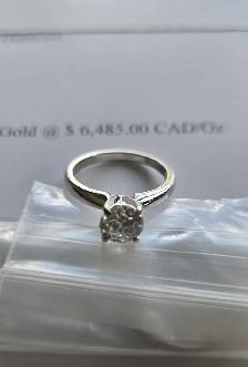 Lady's 14K White Gold Wedding Band and Engagement Ring Set - Photo 6