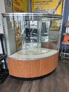 2 Glass Semi-Circle Display Cabinets