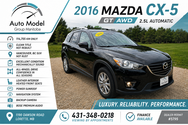 2016 Mazda CX-5 GT AWD /BC UNIT/NO RUST/LOW KM/FULLY EQUIPPED/