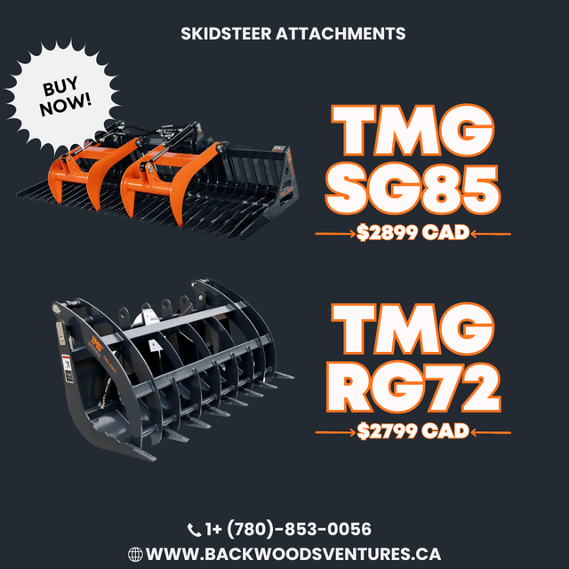 TMG Industrial Skeleton & Root Rake Grapple Skidsteer Attachment