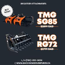 TMG Industrial Skeleton & Root Rake Grapple Skidsteer Attachment