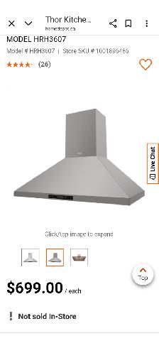 36 INCH RANGE HOOD