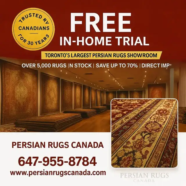HANDKNOTTED PERSIAN WOOL RUGS OPEN 7 DAYS - FREE IN HOME TRIAL (