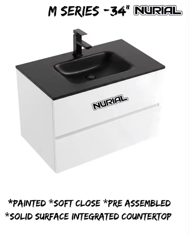 Wallmount Vanity, Kitchen Cabinet, Countertop, Toilet