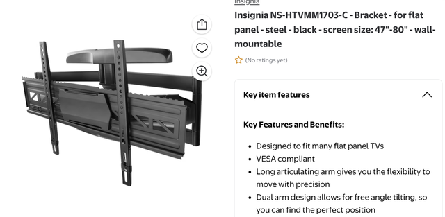 Full Motion TV Wall Mount 47-80'