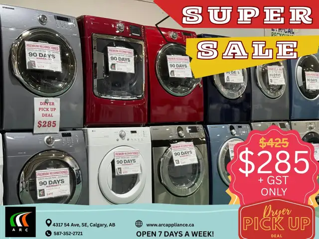 Blowout Sale on Reconditioned Dryer- Pick up only $285
