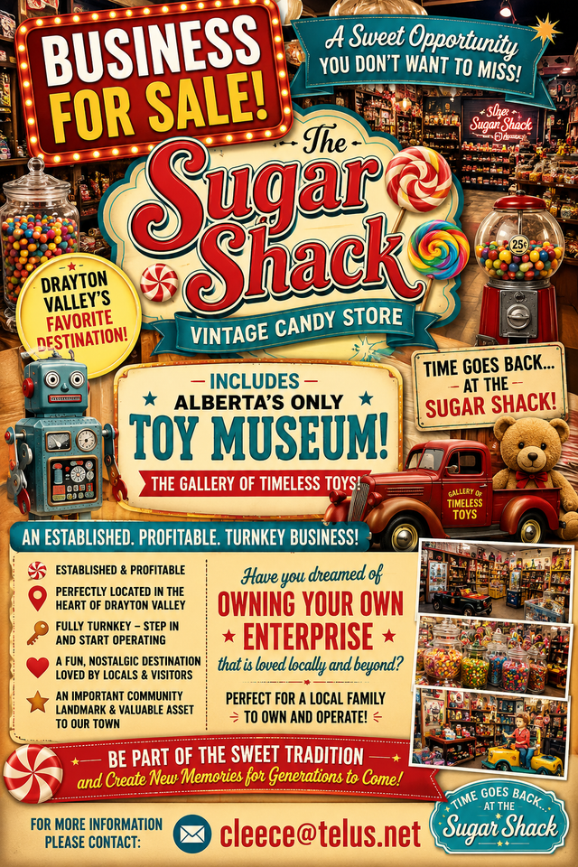 Alberta’s sweetest Candystore and ONLY toy museum for sale