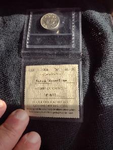 1964 iccs AU50 Canadian 5 cent extra waterline nickel