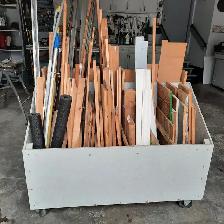 Rolling Wood Storage Cabinet