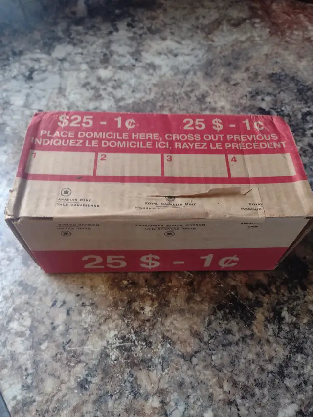 2012 unopened box non-magnetic Canadian pennies last year penny