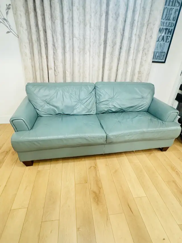brick real leather 3 seater sofa