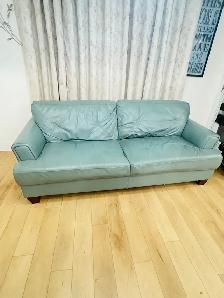 brick real leather 3 seater sofa