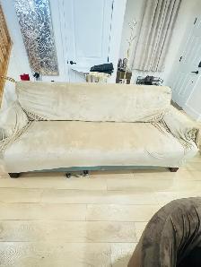 brick real leather 3 seater sofa - Photo 4