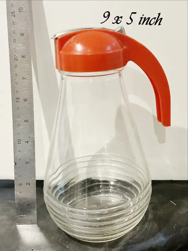 Vintage 9" glass syrup pitcher