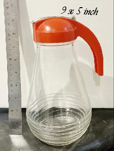 Vintage 9" glass syrup pitcher