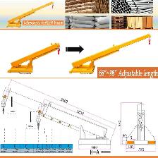 2T Forklift Mobile Crane Extension Hoist Jib Boom Hook 170055 - Photo 8