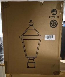 KEMECO CAST ALUMINUM SOLAR POST LIGHT – REAL GLASS – NEW - Photo 2