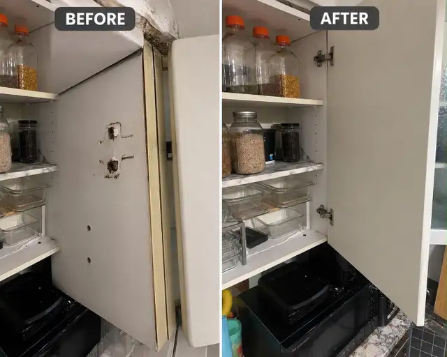 kitchen Cabinet Door and Hinges Repair $100