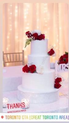 Milton wedding cakes , white floral cake, pink florals - Photo 4
