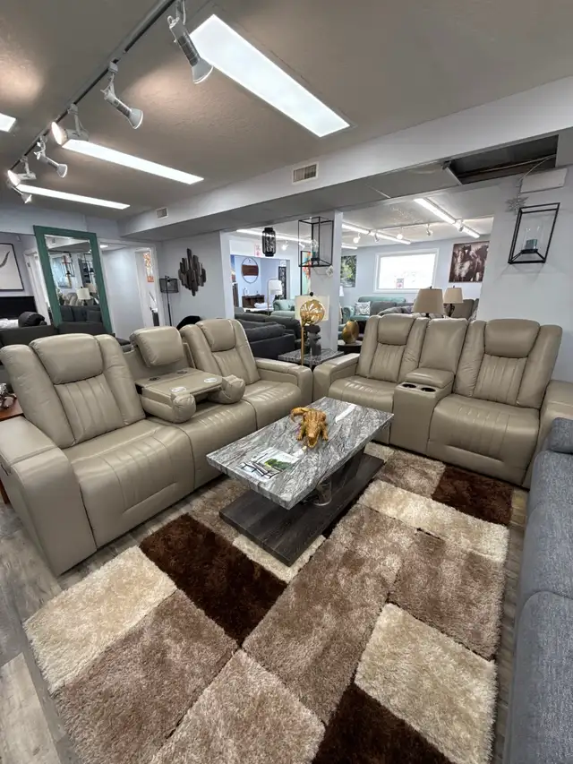 New 3-Pc Power Recliner Set With Adjustable Headrest Clearance